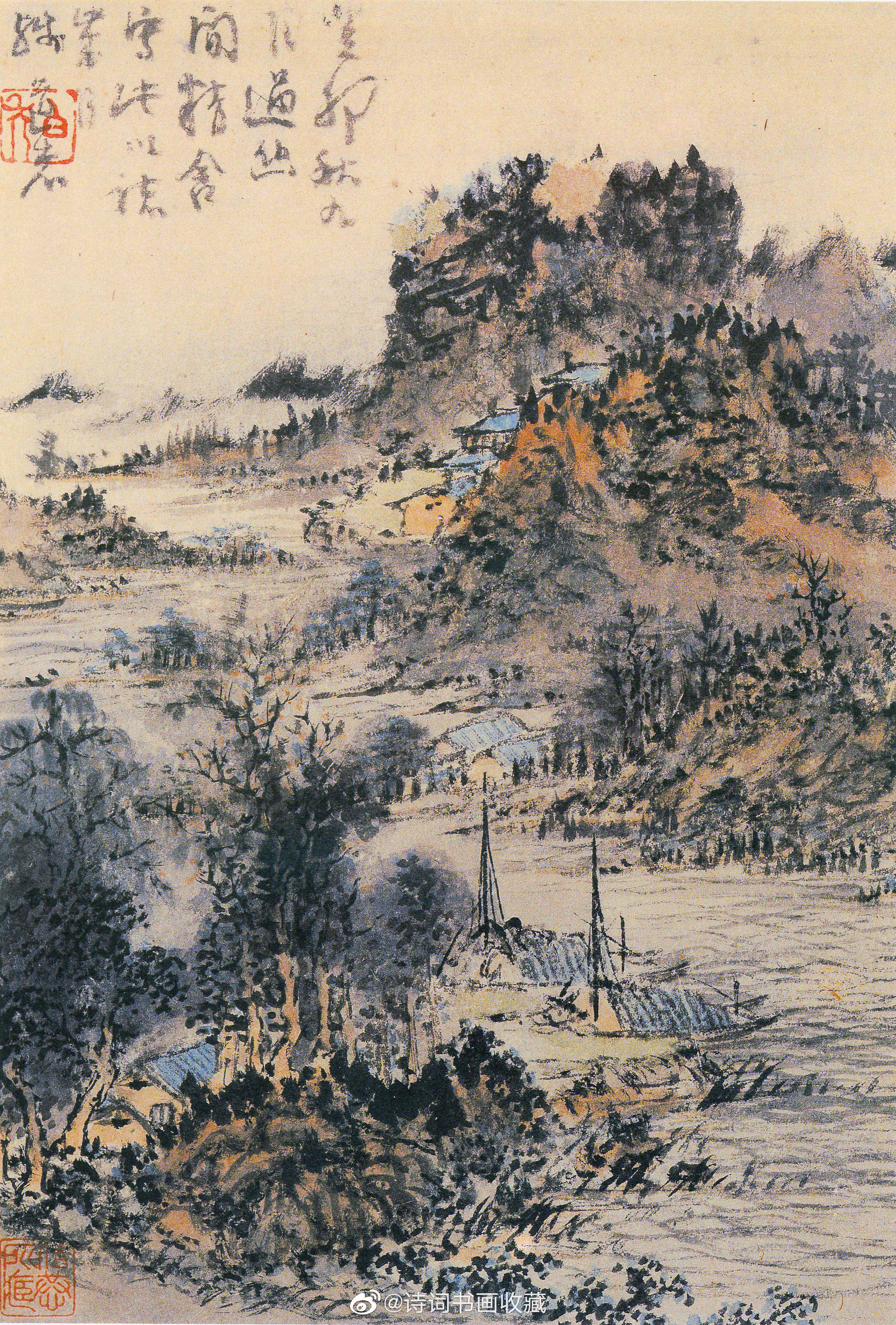 髡残山水册页：苍浑茂密，意境幽深