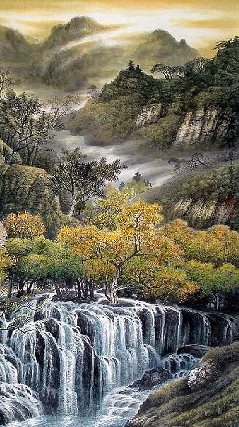 天天漫画网：画家陆贵福《山水意境恰到好处》