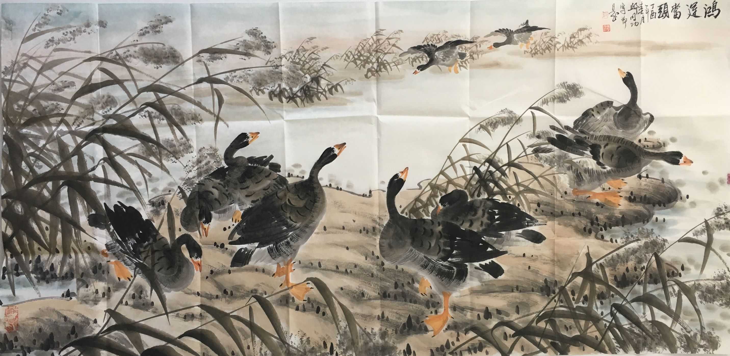 邱明功芦雁图欣赏