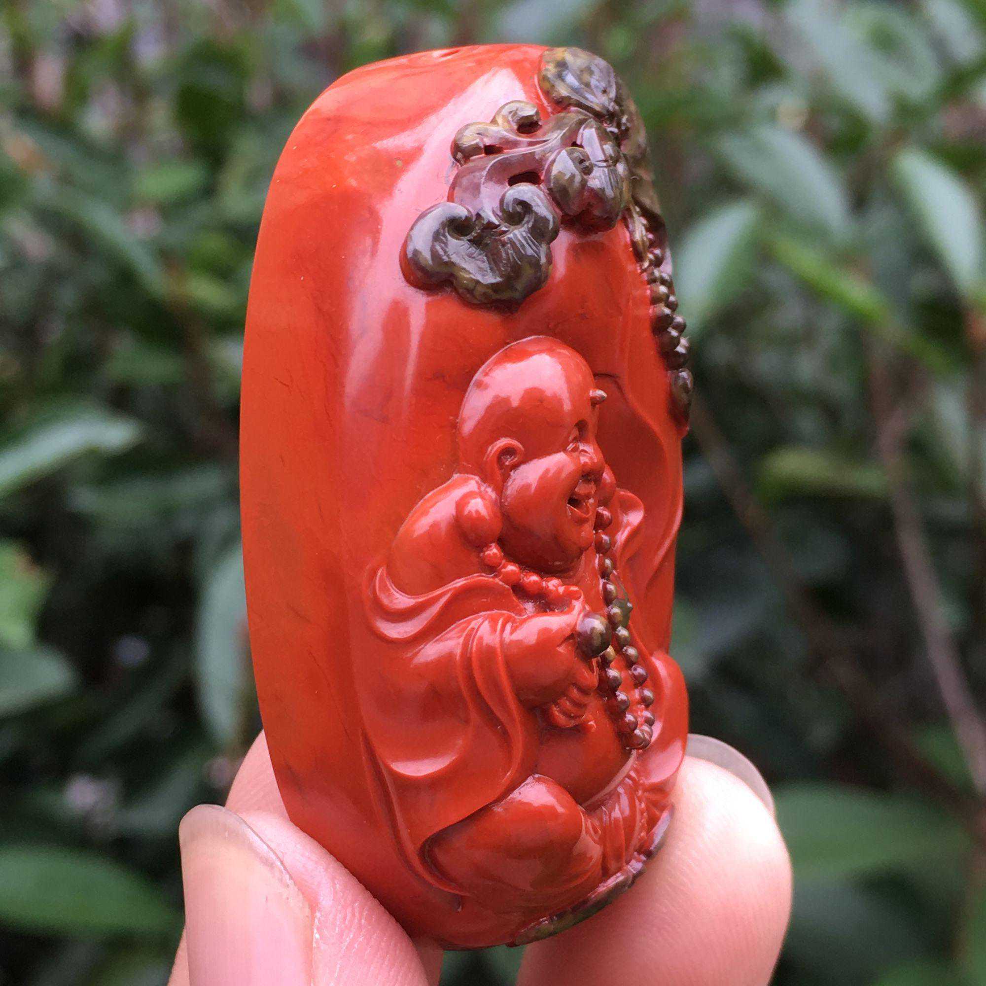 南红包浆中的战斗机，顶级包浆石“佛引福来”欣赏，地宫级收藏品