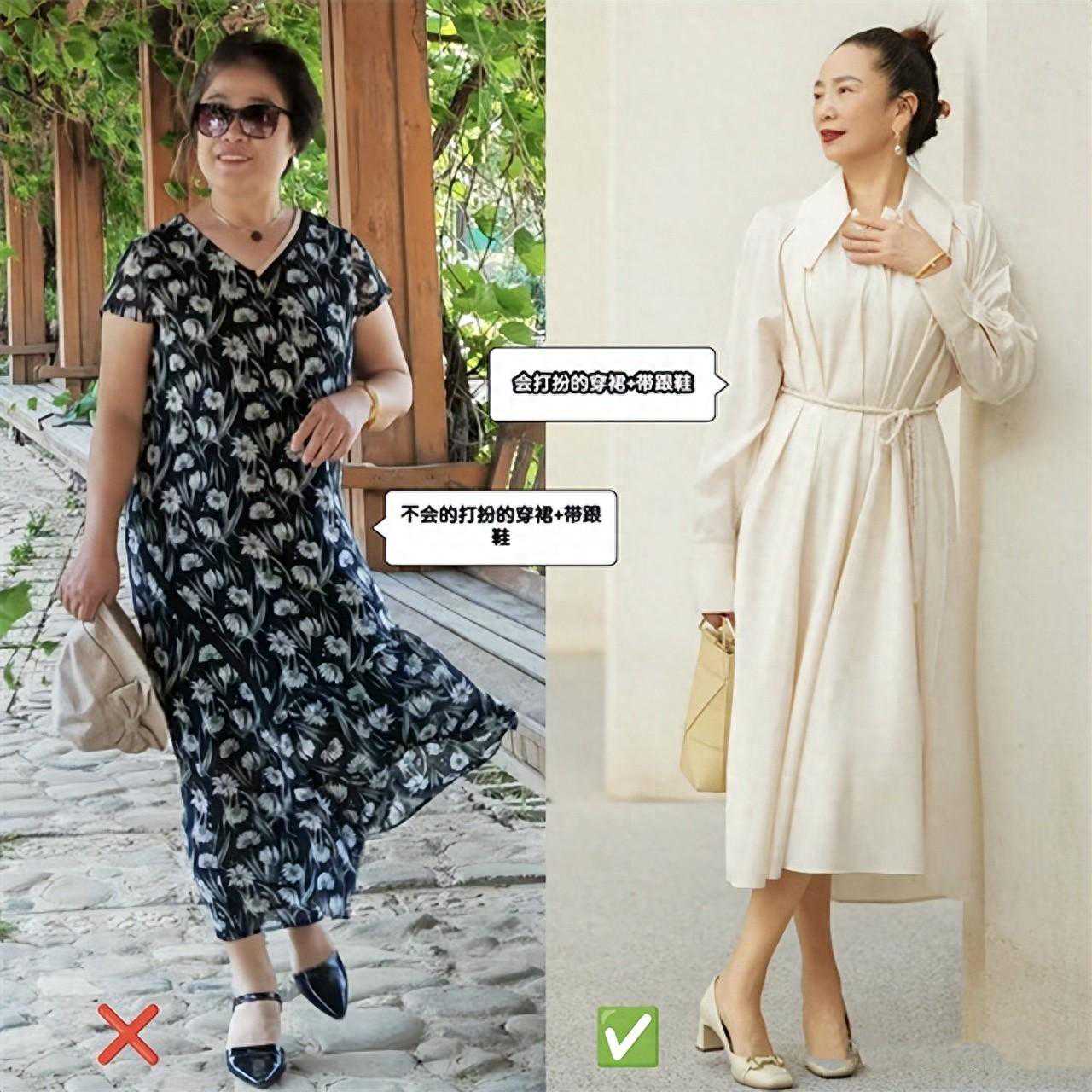 被上海阿姨惊艳了：春天披丝巾、穿裙不配运动鞋，美得更优雅